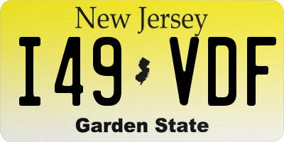 NJ license plate I49VDF