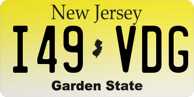 NJ license plate I49VDG