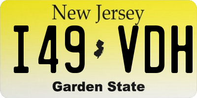 NJ license plate I49VDH