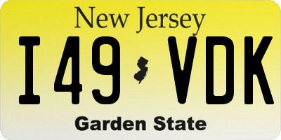 NJ license plate I49VDK