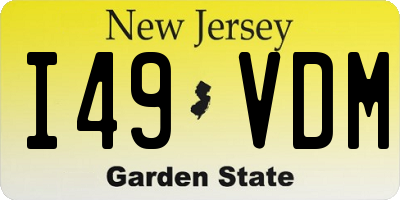 NJ license plate I49VDM