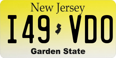 NJ license plate I49VDO