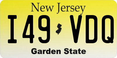NJ license plate I49VDQ