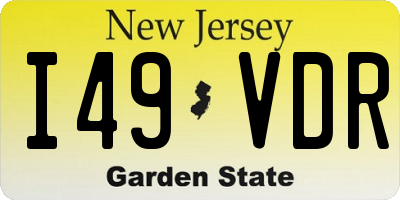 NJ license plate I49VDR