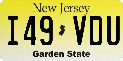 NJ license plate I49VDU