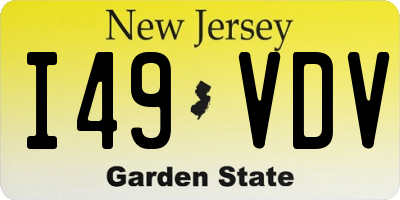 NJ license plate I49VDV