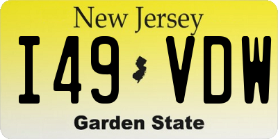 NJ license plate I49VDW