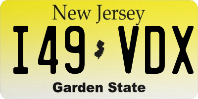 NJ license plate I49VDX