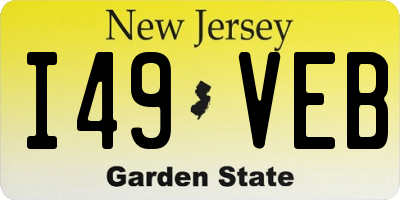 NJ license plate I49VEB