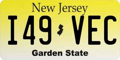 NJ license plate I49VEC