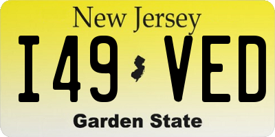 NJ license plate I49VED