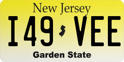 NJ license plate I49VEE