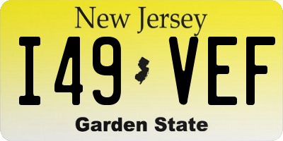 NJ license plate I49VEF