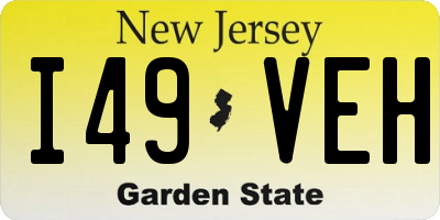 NJ license plate I49VEH