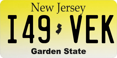 NJ license plate I49VEK