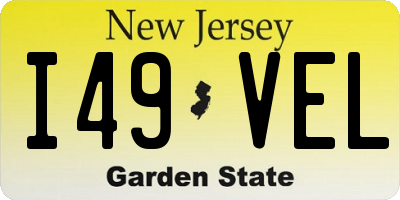 NJ license plate I49VEL