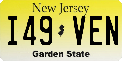 NJ license plate I49VEN