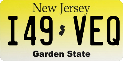 NJ license plate I49VEQ