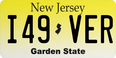 NJ license plate I49VER