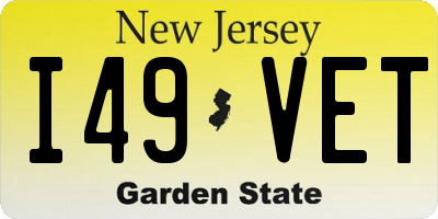 NJ license plate I49VET