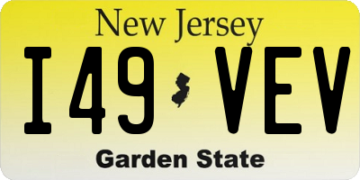 NJ license plate I49VEV