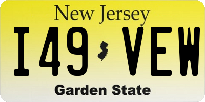 NJ license plate I49VEW