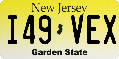 NJ license plate I49VEX