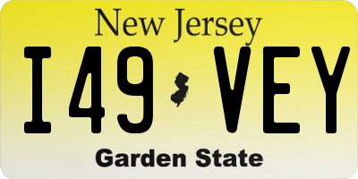 NJ license plate I49VEY