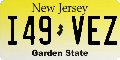 NJ license plate I49VEZ