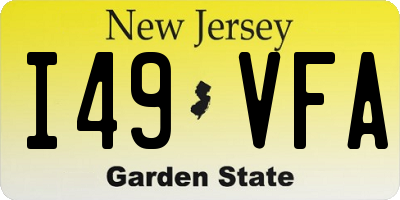 NJ license plate I49VFA