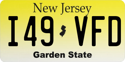 NJ license plate I49VFD