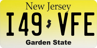 NJ license plate I49VFE
