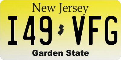 NJ license plate I49VFG