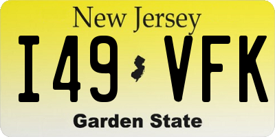 NJ license plate I49VFK
