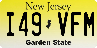 NJ license plate I49VFM