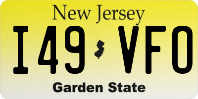 NJ license plate I49VFO