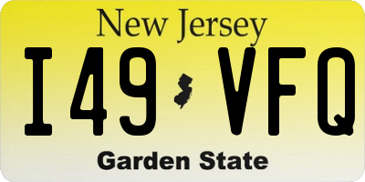 NJ license plate I49VFQ