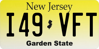 NJ license plate I49VFT