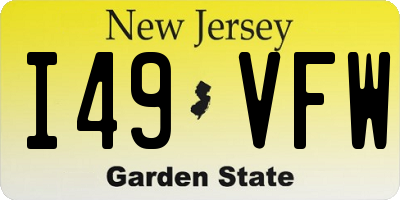 NJ license plate I49VFW
