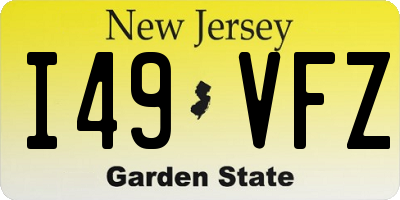 NJ license plate I49VFZ