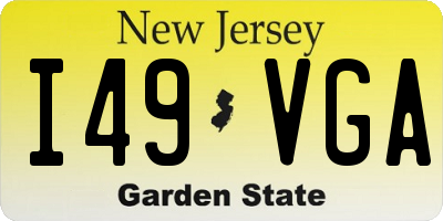 NJ license plate I49VGA