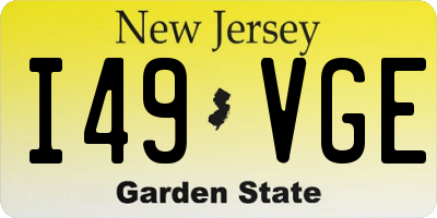 NJ license plate I49VGE