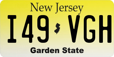 NJ license plate I49VGH