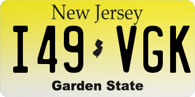 NJ license plate I49VGK