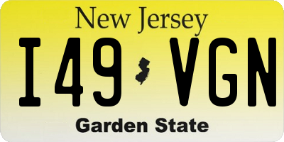 NJ license plate I49VGN