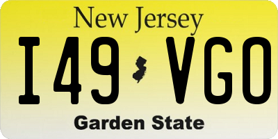 NJ license plate I49VGO