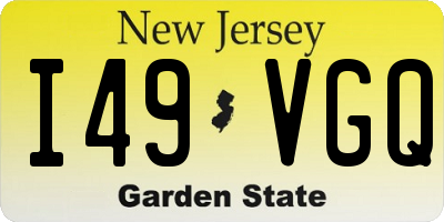 NJ license plate I49VGQ
