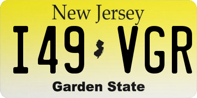 NJ license plate I49VGR
