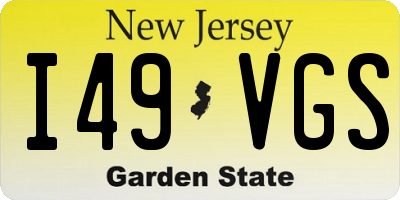 NJ license plate I49VGS