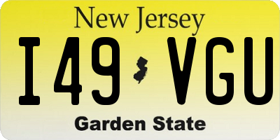 NJ license plate I49VGU